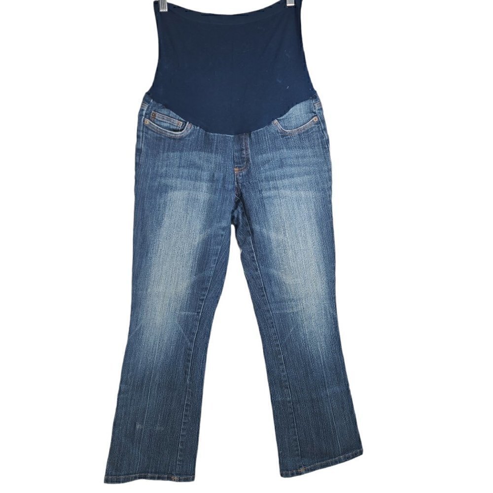 Motherhood Maternity Indigo Wash Bootcut Super Stretch Full Panel Denim Jeans